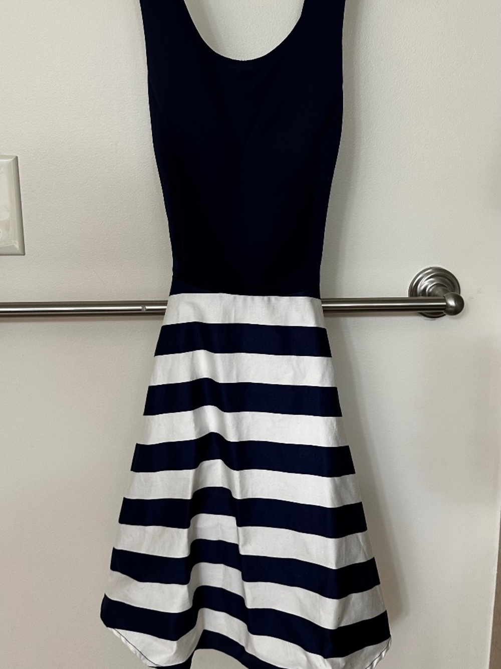 Classic navy and white striped dress